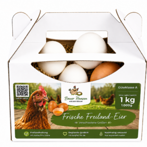 Eierbox 1 kg aus Freilandhaltung